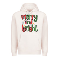 Pale Pink merry and bright Premium Hoodie - MaliasSmallBusiness
