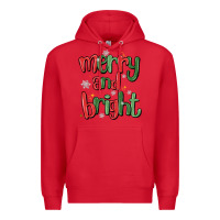 Red merry and bright Premium Hoodie - MaliasSmallBusiness