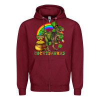 Burgundy luckysaurus and st patricks Zipper Hoodie - AdoDesignShop