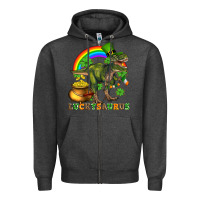 Charcoal Heather luckysaurus and st patricks Zipper Hoodie - AdoDesignShop