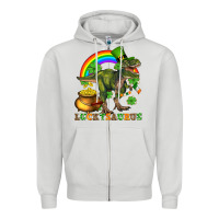 Dove Grey luckysaurus and st patricks Zipper Hoodie - AdoDesignShop