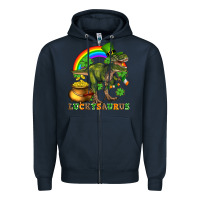 Navy luckysaurus and st patricks Zipper Hoodie - AdoDesignShop