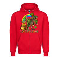 Red luckysaurus and st patricks Zipper Hoodie - AdoDesignShop