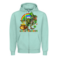 Seafoam luckysaurus and st patricks Zipper Hoodie - AdoDesignShop
