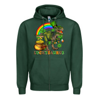 Sports Green luckysaurus and st patricks Zipper Hoodie - AdoDesignShop