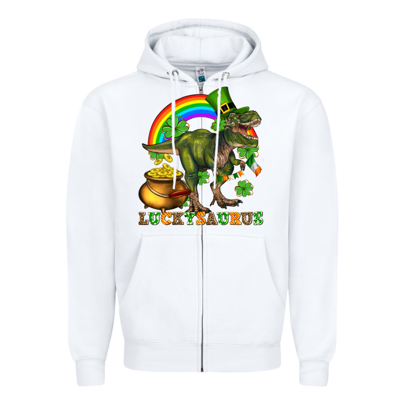 Luckysaurus And St Patricks Zipper Hoodie by AdoDesignShop | Teevron