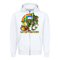 White luckysaurus and st patricks Zipper Hoodie - AdoDesignShop