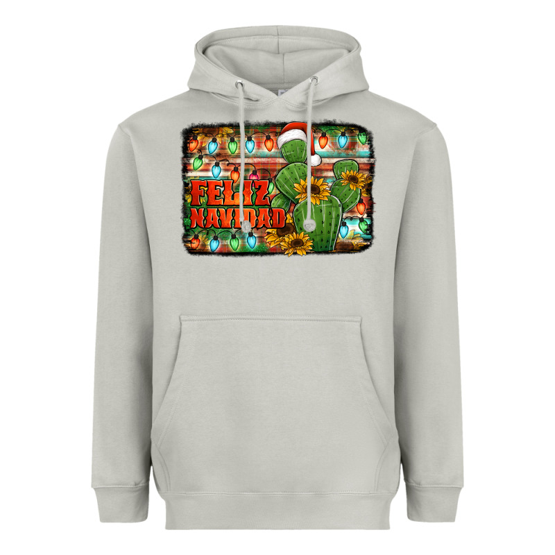 Feliz Navidad Merry Christmas Cactus Heavyweight Hoodie by Jasminsmagicworld | Teevron