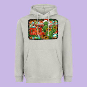 Feliz Navidad Merry Christmas Cactus Heavyweight Hoodie Designed By Jasminsmagicworld