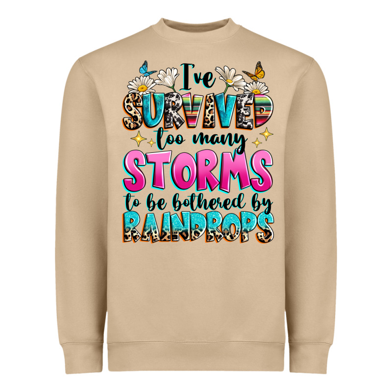 Ive Survived Too Many Storms To Be Bothered By Raindrops Heavyweight Sweatshirt by texasbilliewilder | Teevron