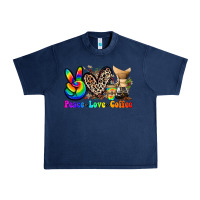 Navy peace love  coffee Urban Heavy Tee - Zillion Design Studio