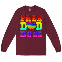 Burgundy lgbtq free dad hugs Long Sleeve Tee - HRA Design Shop