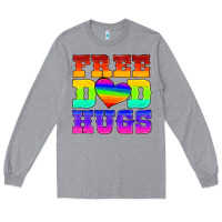 Heather Grey lgbtq free dad hugs Long Sleeve Tee - HRA Design Shop