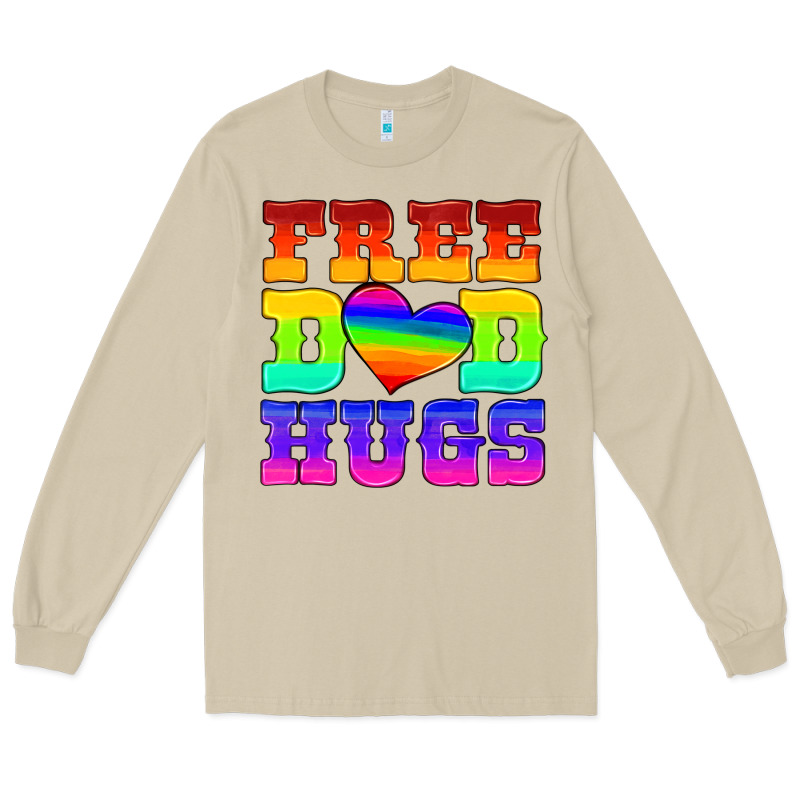 Lgbtq Free Dad Hugs Long Sleeve Tee by HRA Design Shop | Teevron
