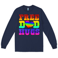 Navy lgbtq free dad hugs Long Sleeve Tee - HRA Design Shop