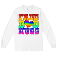 White lgbtq free dad hugs Long Sleeve Tee - HRA Design Shop