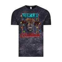 Cloud Black merry christmas highland calf baby cow Vintage Tee - RanaPortraitStore