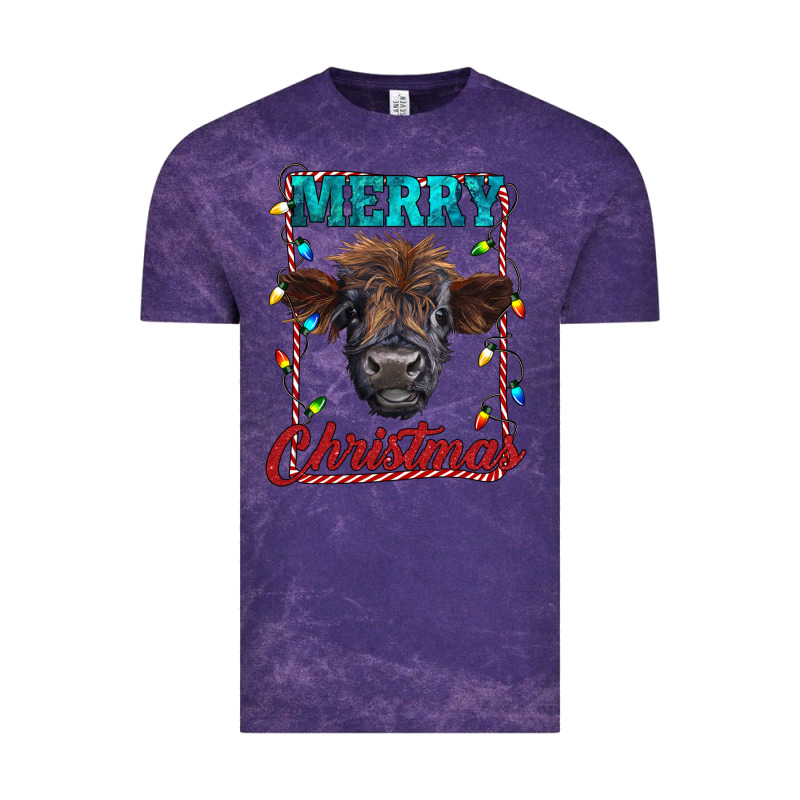 Merry Christmas Highland Calf Baby Cow Vintage Tee by RanaPortraitStore | Teevron