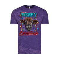 Cloud Purple merry christmas highland calf baby cow Vintage Tee - RanaPortraitStore