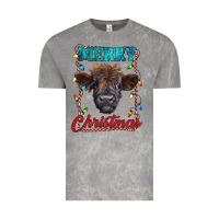 Cloud Rock merry christmas highland calf baby cow Vintage Tee - RanaPortraitStore