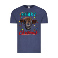 Vintage Denim merry christmas highland calf baby cow Vintage Tee - RanaPortraitStore
