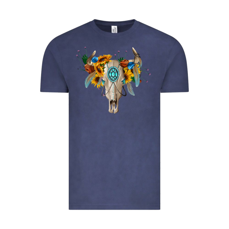 Boho Bull Skull Vintage Tee by BarkalooDesign | Teevron