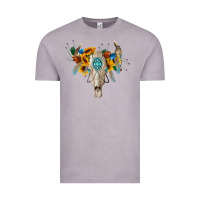 Vintage Zinc boho bull skull Vintage Tee - BarkalooDesign