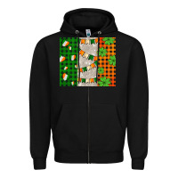 Black irish flag with shamrocks and heart Zipper Hoodie - AdoDesignShop