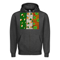 Charcoal Heather irish flag with shamrocks and heart Zipper Hoodie - AdoDesignShop