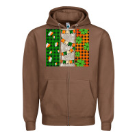Chestnut irish flag with shamrocks and heart Zipper Hoodie - AdoDesignShop