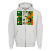Dove Grey irish flag with shamrocks and heart Zipper Hoodie - AdoDesignShop