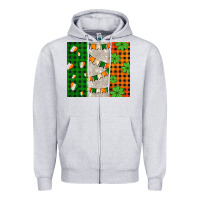 Heather Grey irish flag with shamrocks and heart Zipper Hoodie - AdoDesignShop