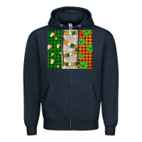 Navy irish flag with shamrocks and heart Zipper Hoodie - AdoDesignShop