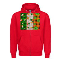 Red irish flag with shamrocks and heart Zipper Hoodie - AdoDesignShop