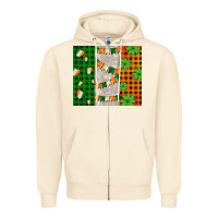 Sandshell irish flag with shamrocks and heart Zipper Hoodie - AdoDesignShop