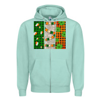 Irish Flag With Shamrocks And Heart Zipper Hoodie | Teevron