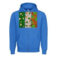 True Royal irish flag with shamrocks and heart Zipper Hoodie - AdoDesignShop