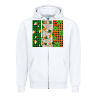 White irish flag with shamrocks and heart Zipper Hoodie - AdoDesignShop