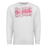 Oatmeal Heather girl power Premium Sweatshirt - MaliasSmallBusiness
