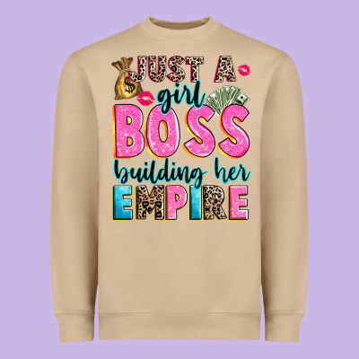 Just A Girl Boss Building Her Empire Heavyweight Sweatshirt Designed By Texasbilliewilder