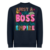 Navy just a girl boss building her empire Heavyweight Sweatshirt - texasbilliewilder
