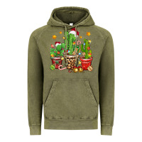 Vintage Olive Christmas cactus Vintage Hoodie - Zillion Design Studio