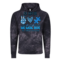 Cloud Black in april we wear blue Vintage Hoodie - JahusDesignShop