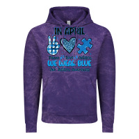 Cloud Purple in april we wear blue Vintage Hoodie - JahusDesignShop