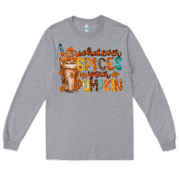 Heather Grey whatever spices your pumpkin Long Sleeve Tee - RacoonDesign