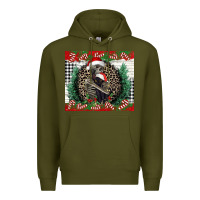 Army Green Merry Christmas skeleton Premium Hoodie - NancyCooperArtShop
