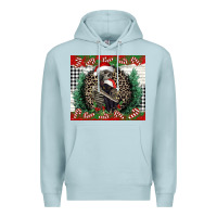 Blue Mist Merry Christmas skeleton Premium Hoodie - NancyCooperArtShop