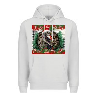 Dove Grey Merry Christmas skeleton Premium Hoodie - NancyCooperArtShop
