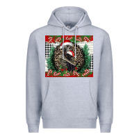 Heather Grey Merry Christmas skeleton Premium Hoodie - NancyCooperArtShop