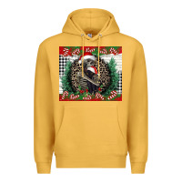 Mustard Merry Christmas skeleton Premium Hoodie - NancyCooperArtShop